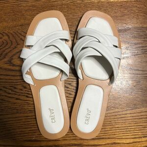 Crevo Women's White Sandals